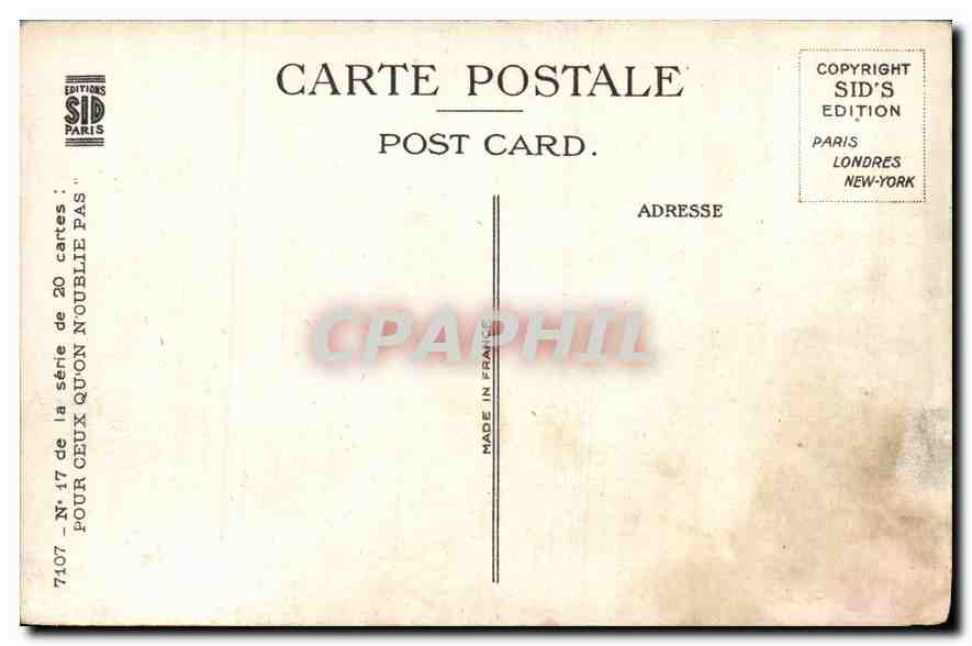 CPA Ne m'oubliez pas Enfants — Rückseite