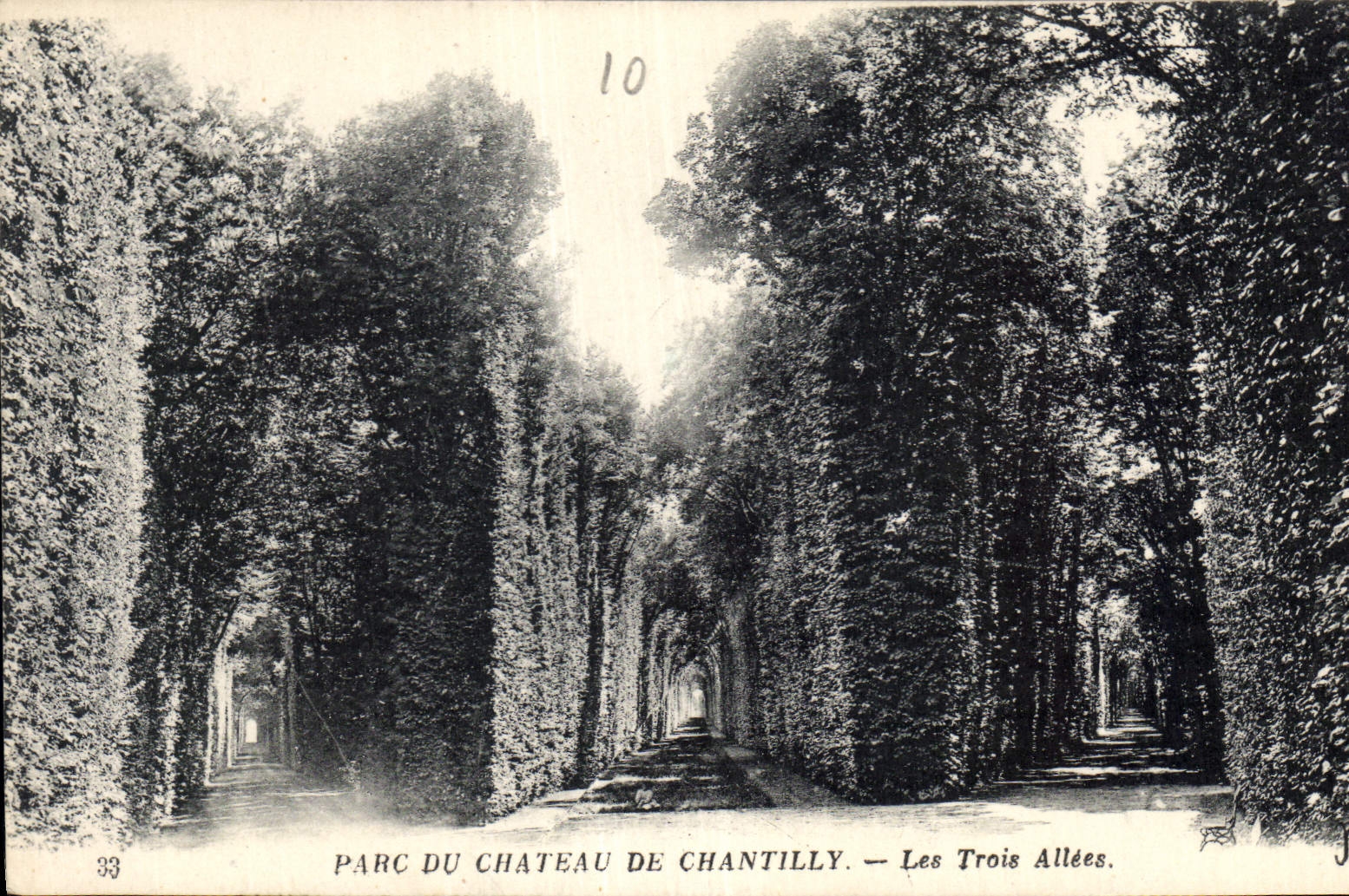CPA Parc du Chateau de Chantilly Les Trois Allees 