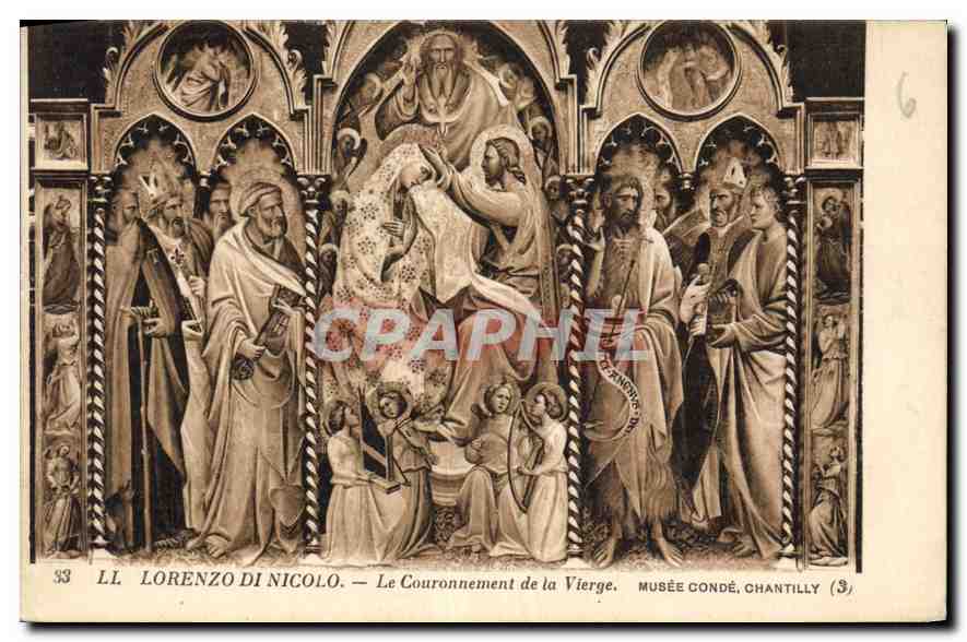 CPA Lorenzo di Nicolo Le Couronnement de la Vierge Musee Conde Chantilly 