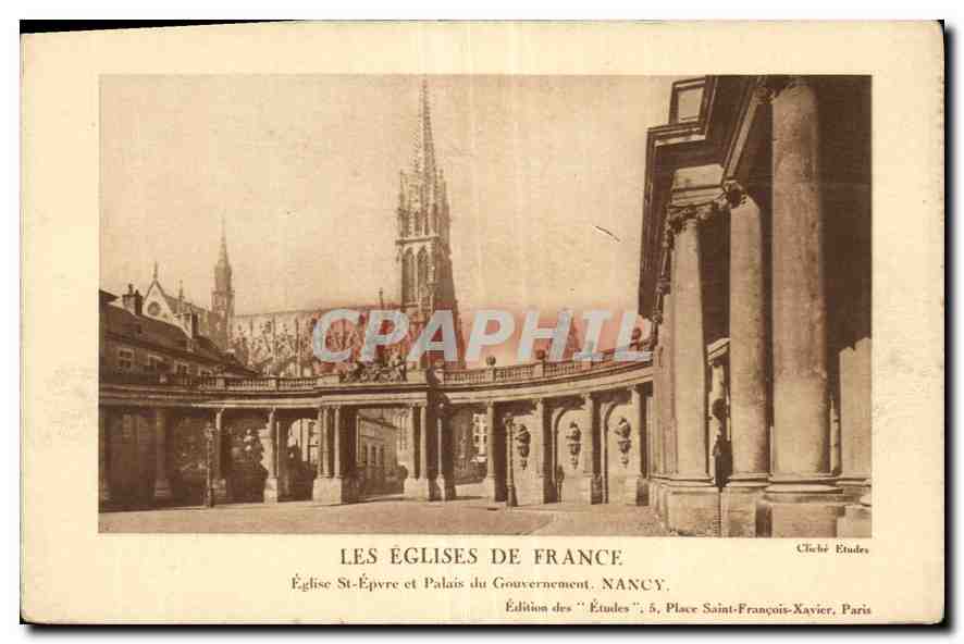 CPA Les Eglises de France Eglise St Epevre et Palais du Gouvernement Nancy 