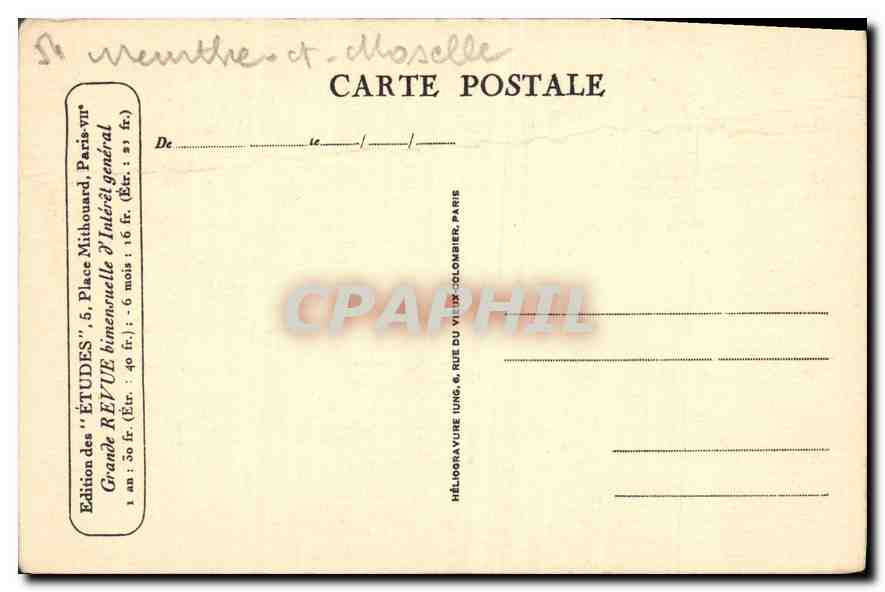 CPA Les Eglises de France Eglise St Epevre et Palais du Gouvernement Nancy  — Verso
