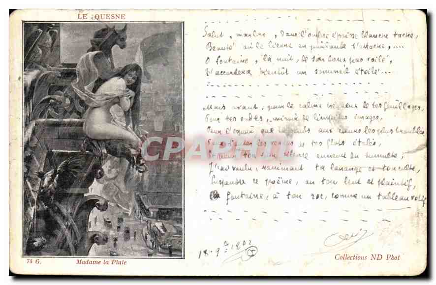 CPA Le Quesne Madame La Pluie Diable