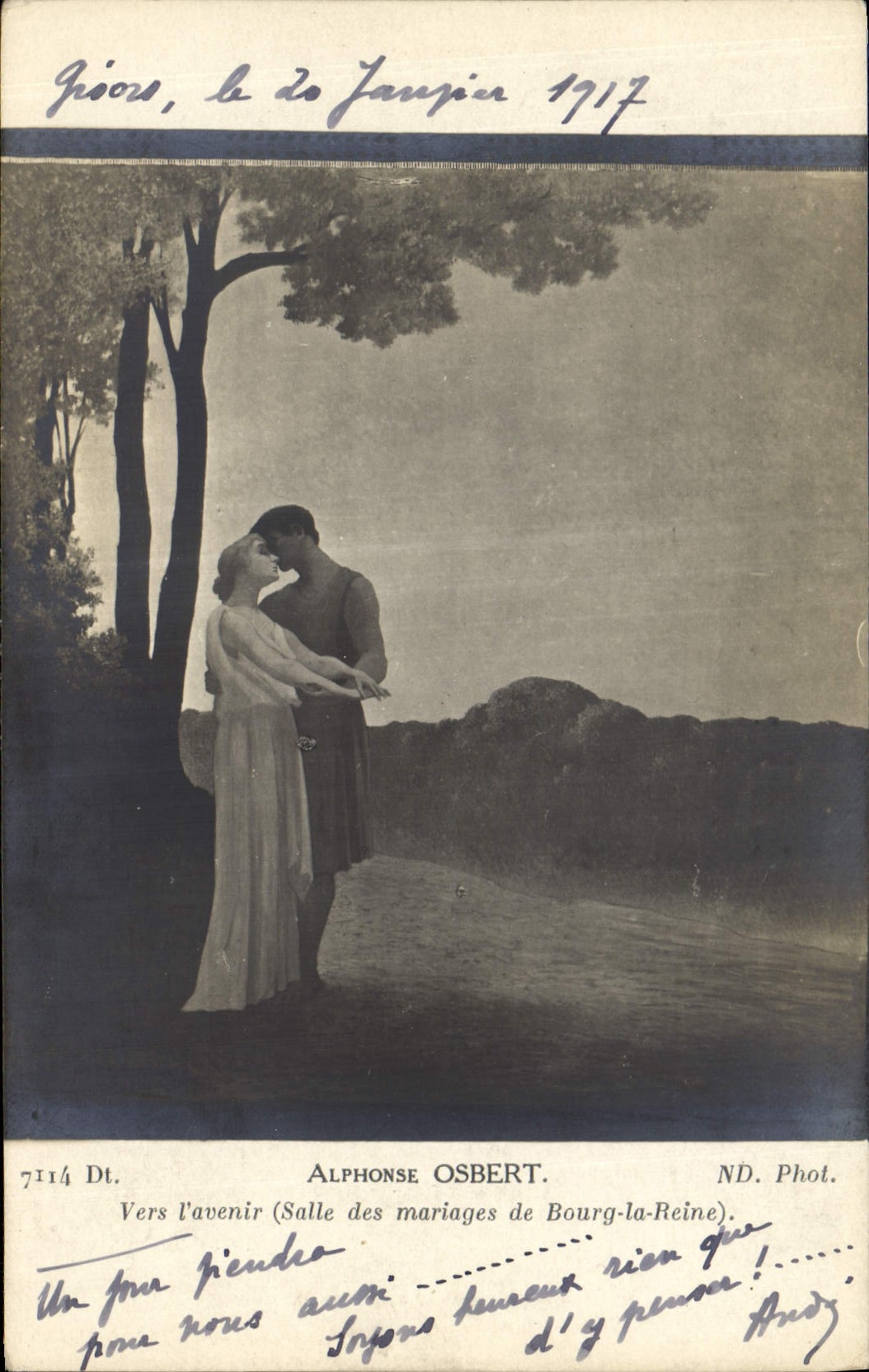 Un futur père et une jeune femme — Salle des mariages de Bourg-la-Reine — Alphonse Osbert, ND. Phot.