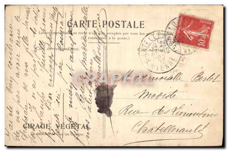 Les Cerises — gravure de N. Ponce — éditée par Baudouin — Achterkant