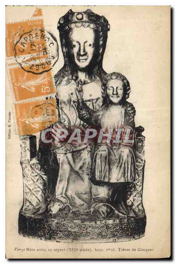 CPA Vierge Mere assise en argent Tresor de Conques 