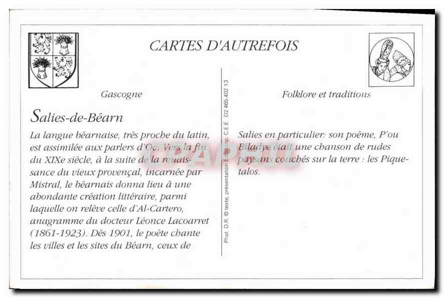 REPRO Salies de Bearn L'ous Piquetalos  — Rückseite
