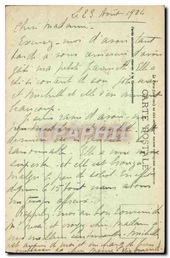 Portrieux - Vue générale des Quais — éditeur E. Huguet, n° 6958 — Verso