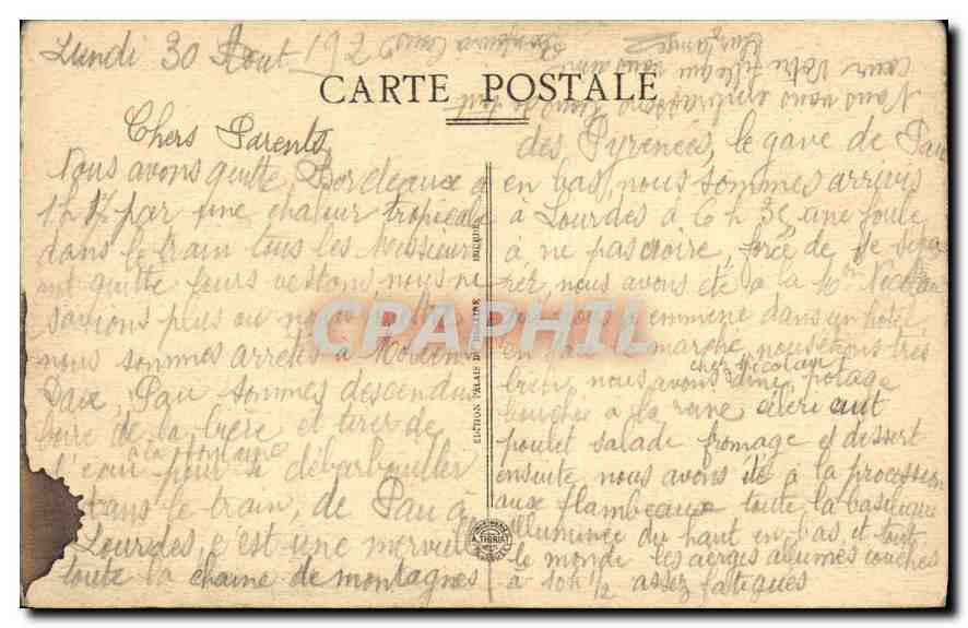 CPA Lourdes Vue d ensomble de la Basilique  — Verso