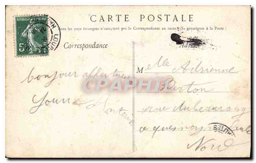CPA Lourdes Grotte et Basilique  — Verso