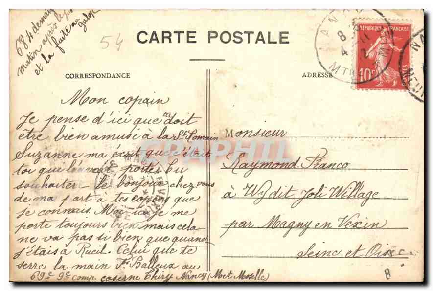 CPA Nancy Vue generale prise de la Basilique Saint Epvre  — Verso