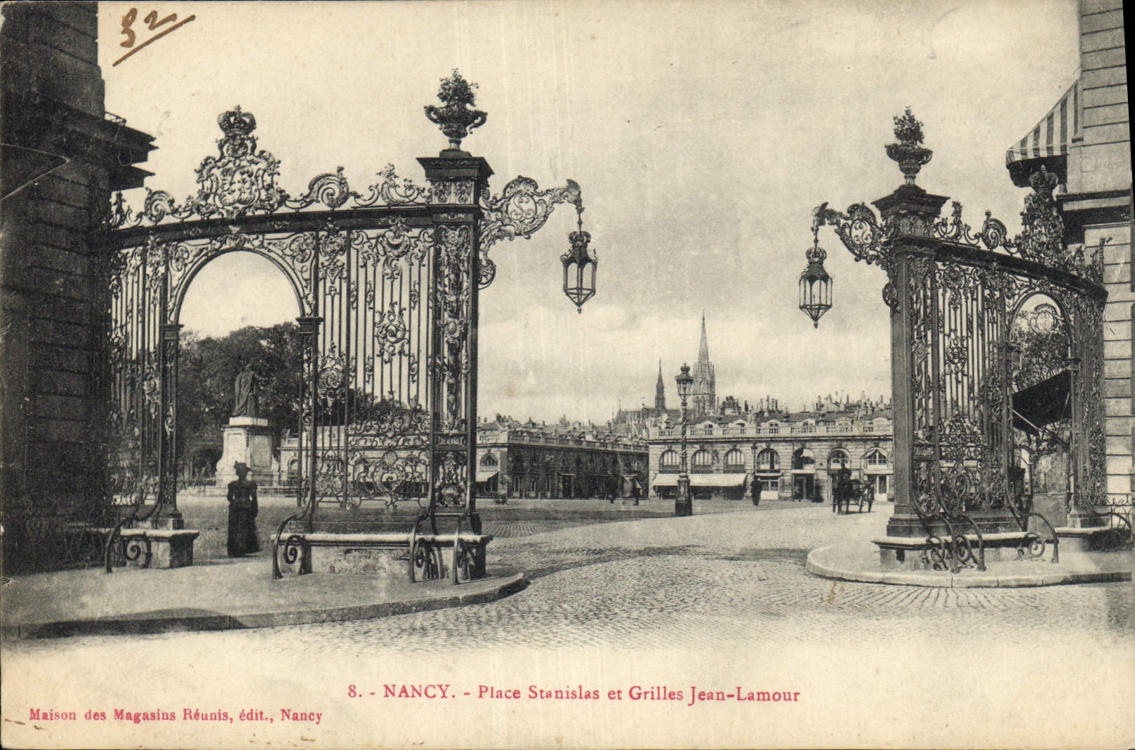 CPA Nancy Place Stanislas et Grilles Jean Lamour 