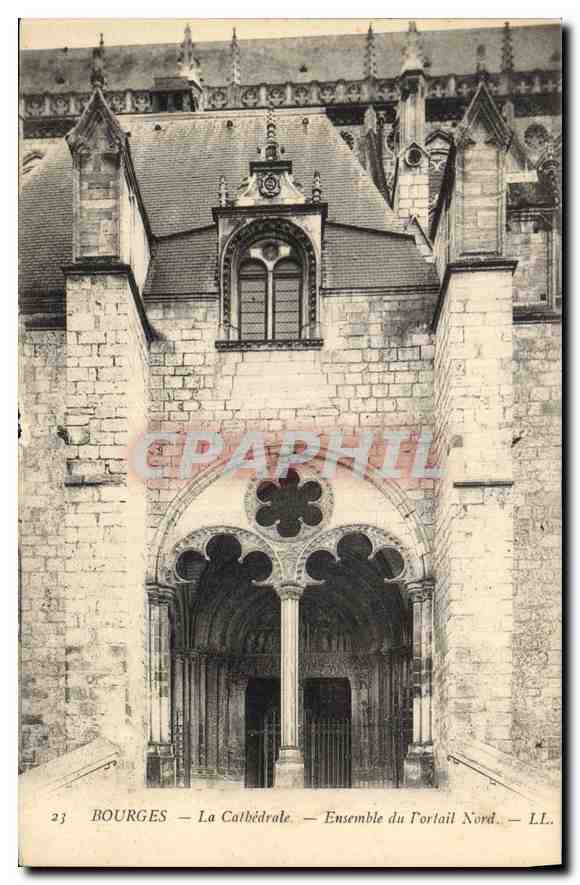 CPA Bourges La Cathedrale Ensemble du Portail Nord 