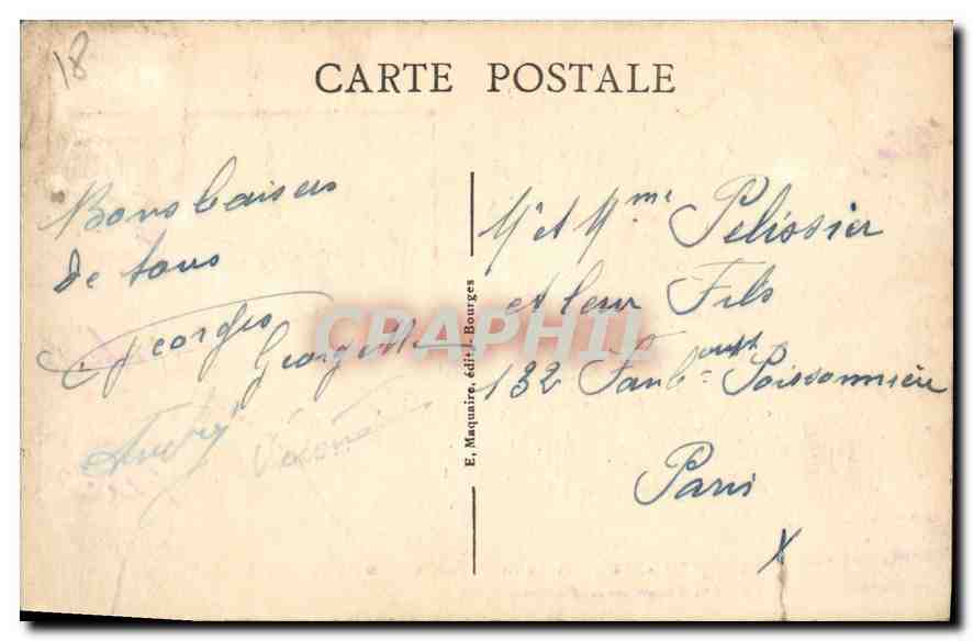 CPA Bourges Jardin de l'Hotel de Ville La grande Allee  — Verso