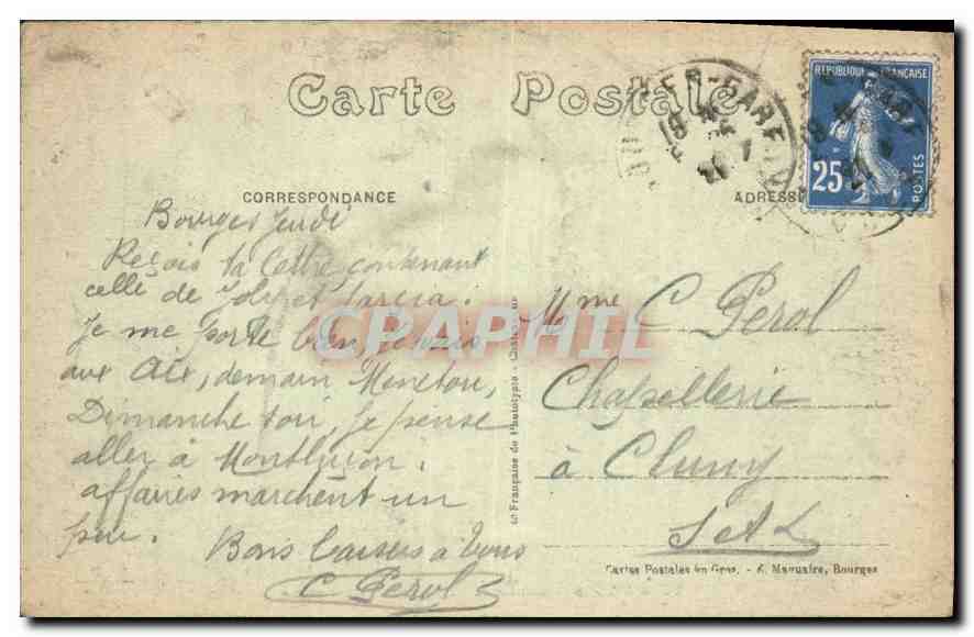 CPA Bourges Cathedrale Tympan du portail central  — Rückseite