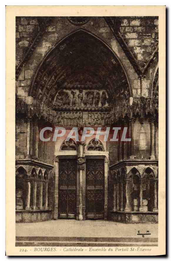 CPA Bourges Cathedrale Ensemble du Portail St Etienne 