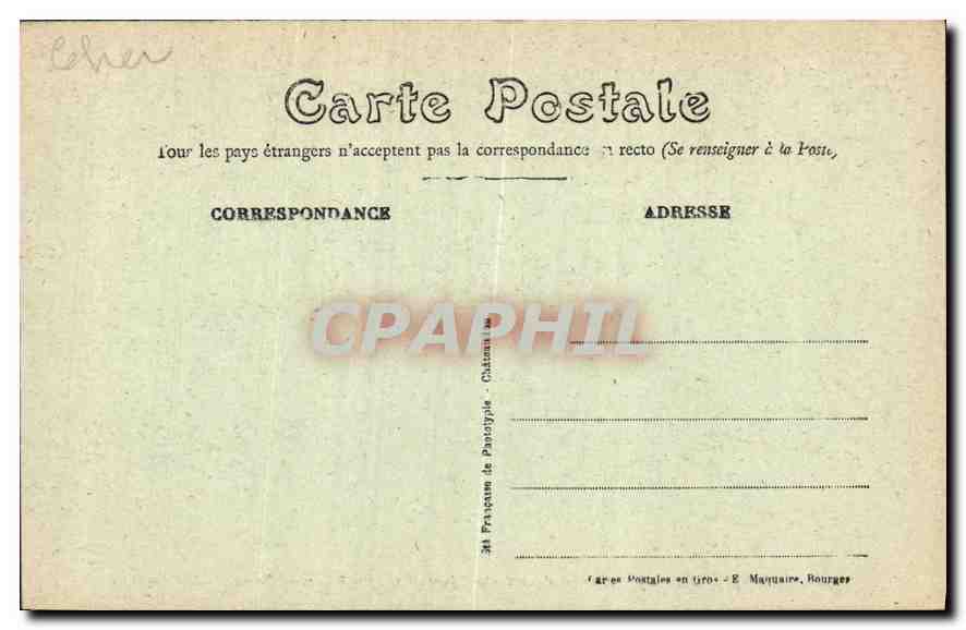 CPA Bourges Cathedrale Portail Central La Resurection et le Jugement Dernier Cote des Elus  — Rückseite