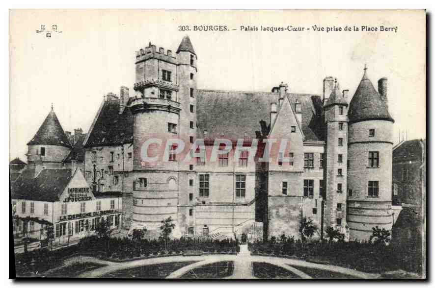 CPA Bourges Palais acques Coeur Vue prise de la Place Berry 