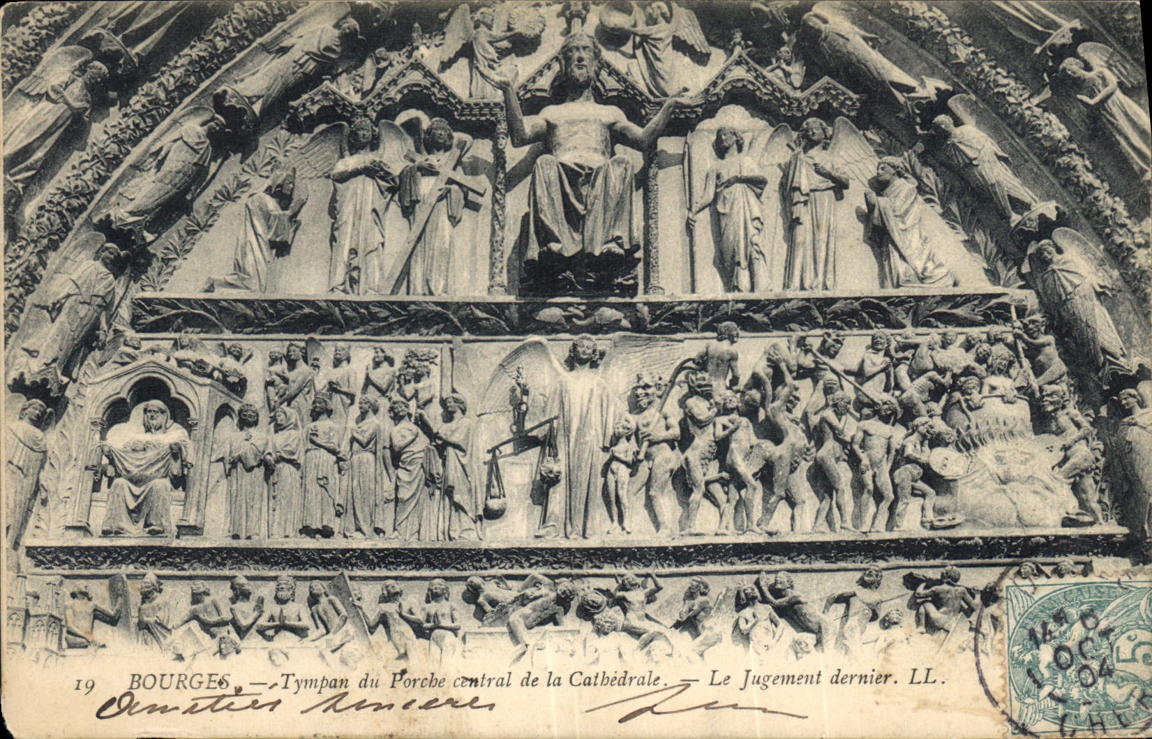 CPA Bourges Tympan du Porche central de la Cathedrale Le Jugement dernier 