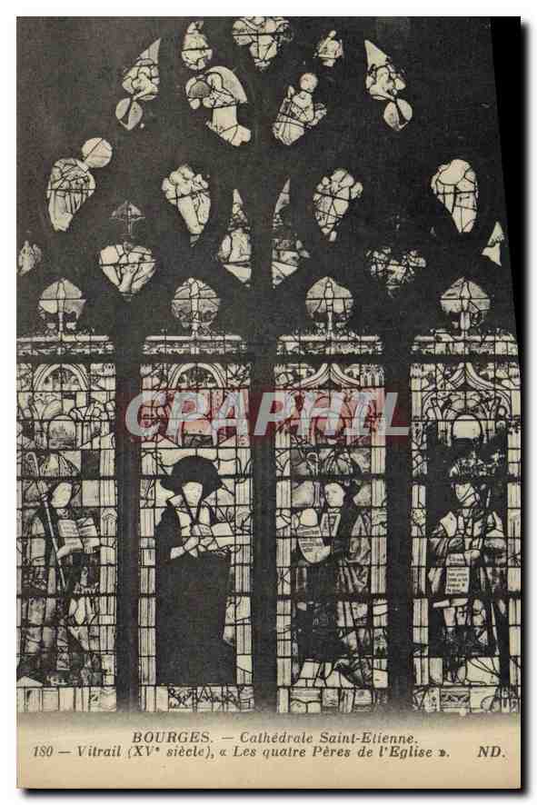 CPA Bourges Cathedrale Saint Etienne Les Quatre peres de l'Eglise 