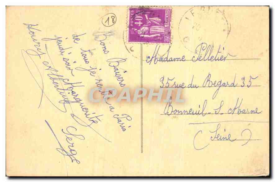 Bourges — Vue du Jardin des Prés Fichaux — P. Marguerita, arch. P.G.T., Bourges — Verso