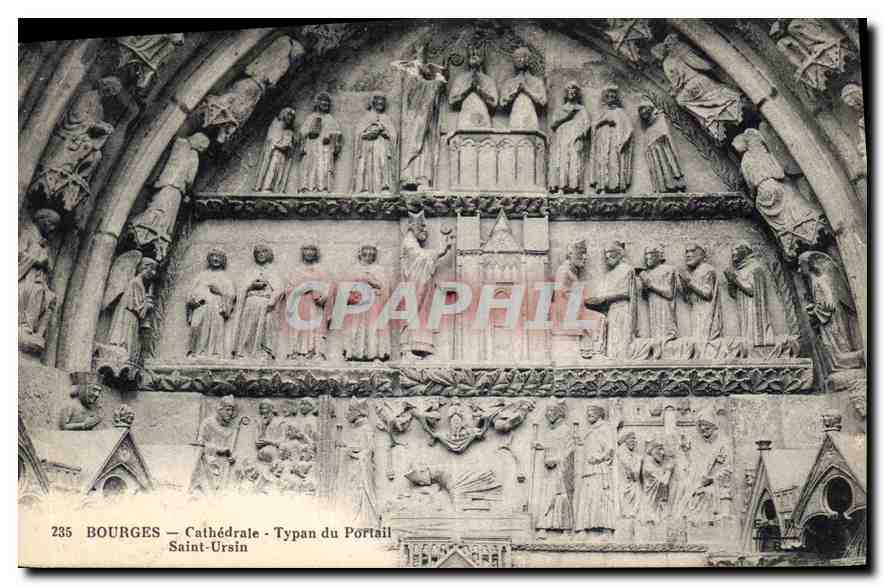CPA Bourges Cathedrale Typan du Portail Saint Ursin 