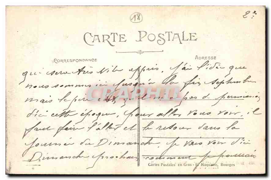 CPA Bourges Cathedrale Typan du Portail Saint Ursin  — Rückseite