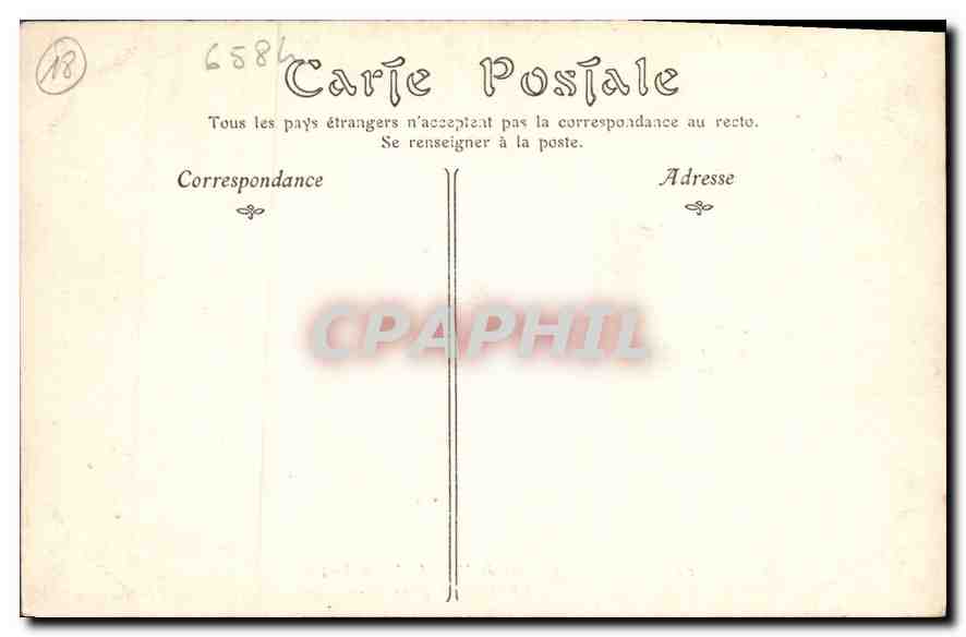 CPA Chateau de Meillant Cheminee de grand Salon — Rückseite