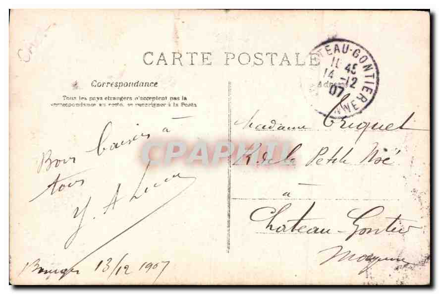 Bourges — Jardin de l'Archevêché et la Cathédrale — E.S. — Reverso