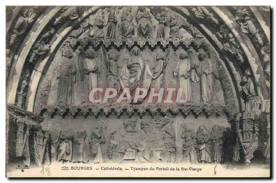Bourges — Cathédrale — Tympaan du Portail de la Ste-Vierge — n° 232