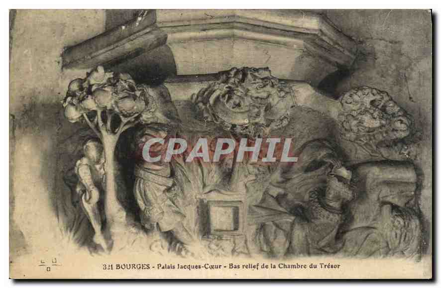 CPA Bourges Palais Jacques Coeur Bas Relief de la Chambre du Tresor 