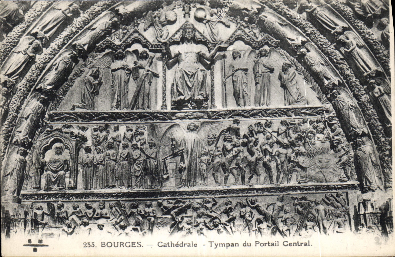 CPA Bourges Cathedrale Tympan du Portail Central 