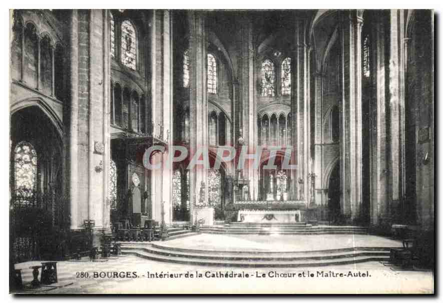 CPA Bourges Interieur de la Cathedrale Le Choeur et le Maitre Autel 