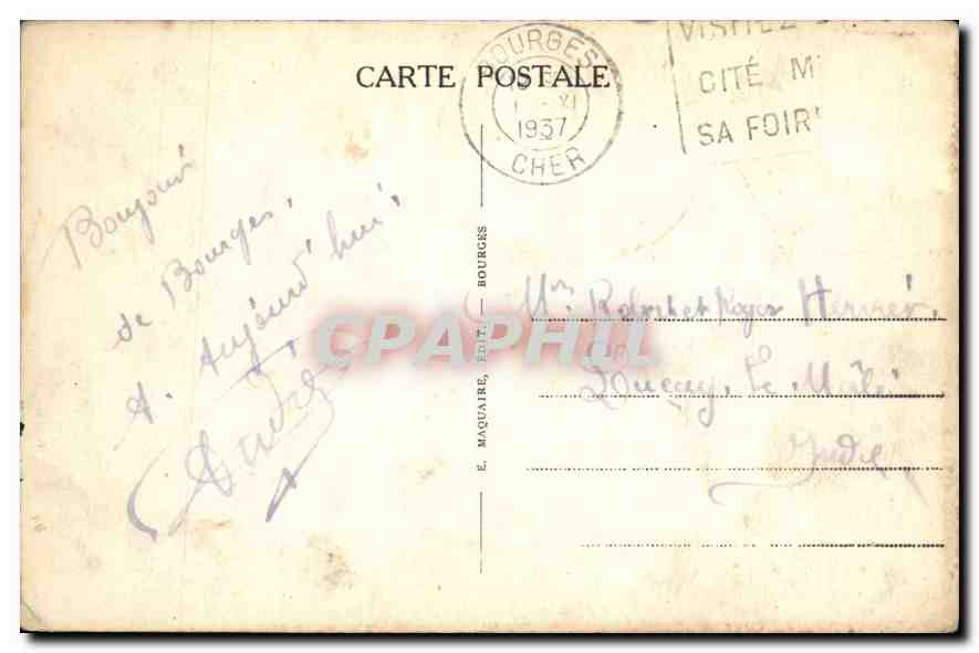 CPA Bourges Jardin des Pres Fichaux Vue prise de la Terrasse  — Rückseite