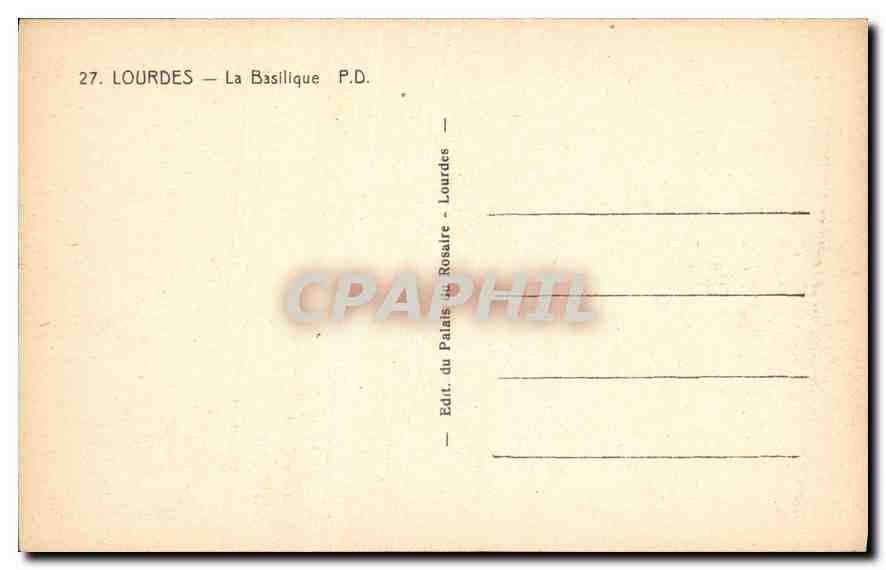 CPA Lourdes La Basilique Berger Moutons — Verso