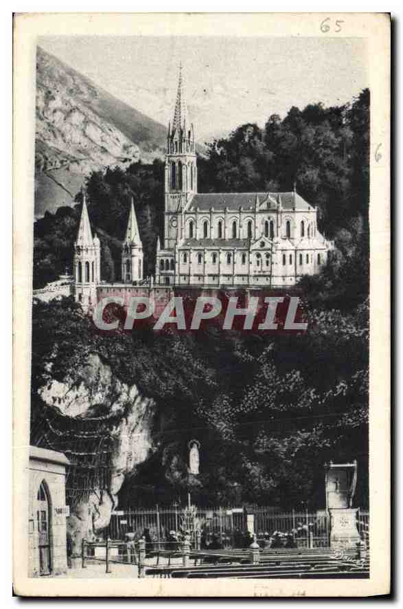 CPA Lourdes La Grotte et la Basilique 