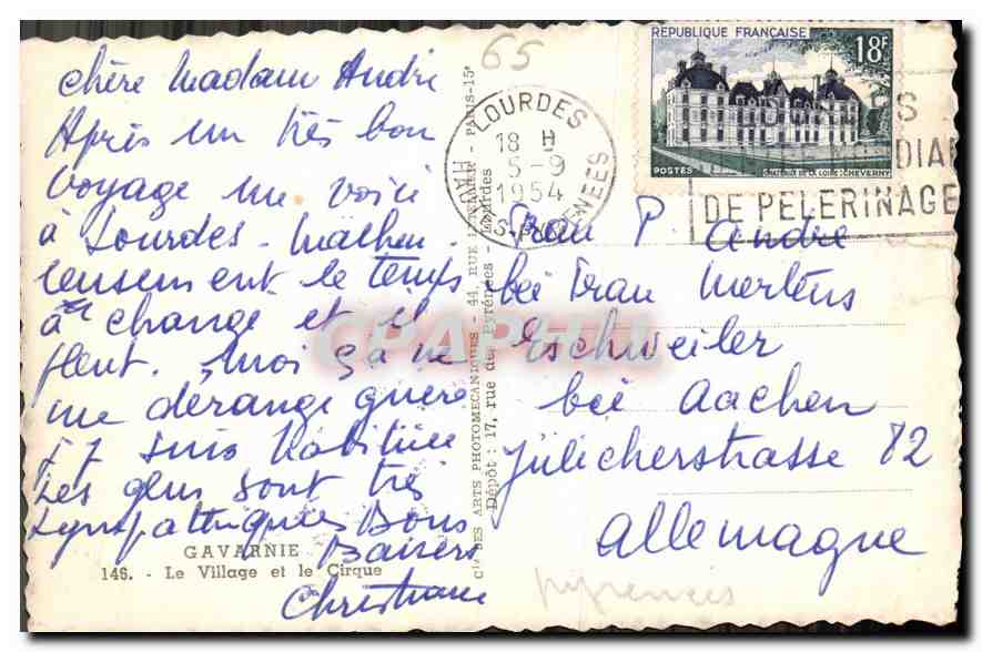 CPA Gavarnie Le Village et le Cirque  — Rückseite