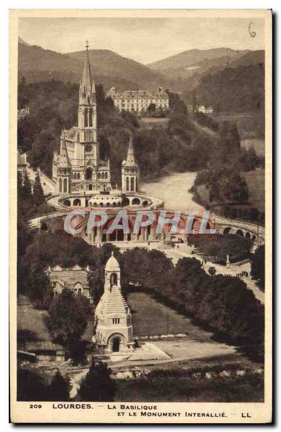 Lourdes — La Basilique et le Monument Interallié — LL n°209