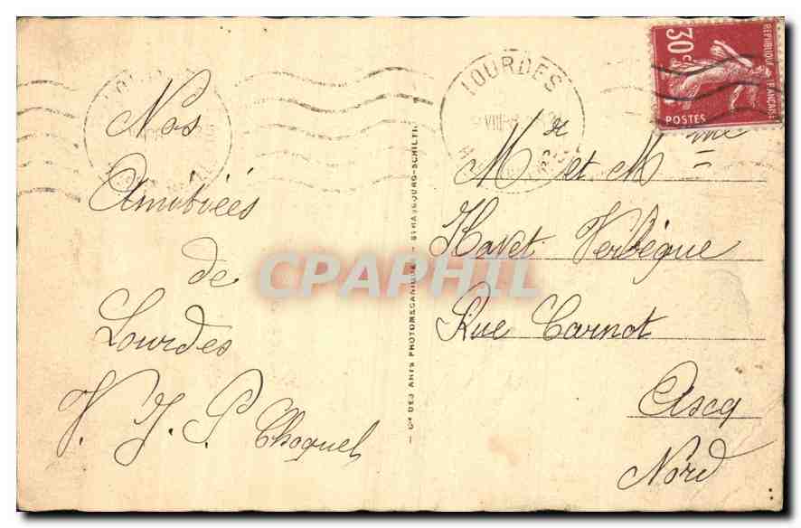 CPA Lourdes La Grotte Miraculeuse  — Verso