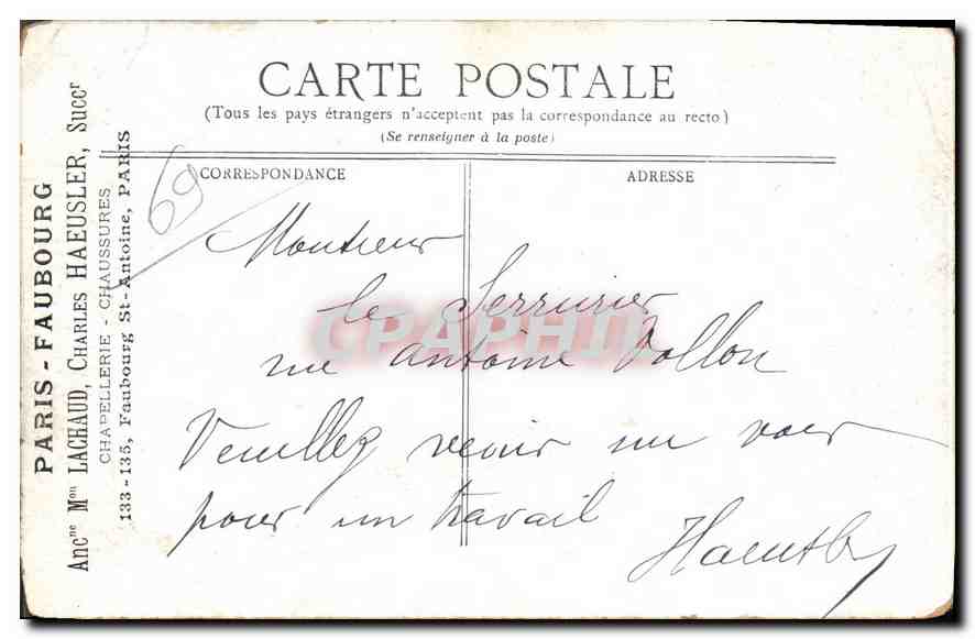 CPA Lyon Eglise Saint Pothin  — Verso