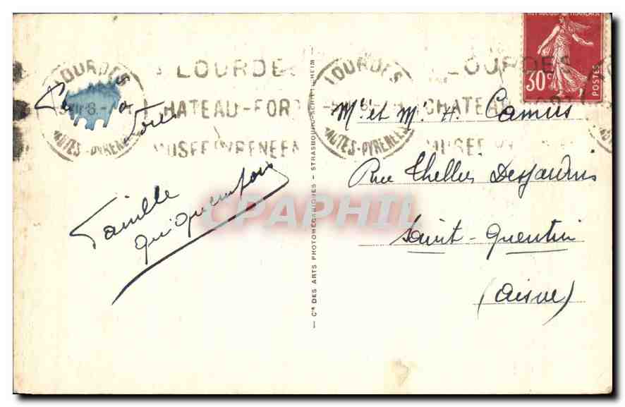 CPA Souvenir de Lourdes a la Grotte J'Ai Prie Pour Vous  — Verso