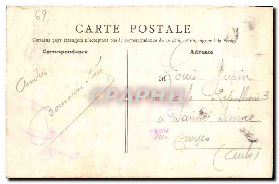CPA Lyon Pont du Change Cotean des Chartreux  — Verso