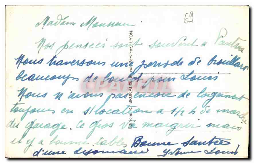 CPA Lyon Confluent du Rhone et de la Sanne  — Verso