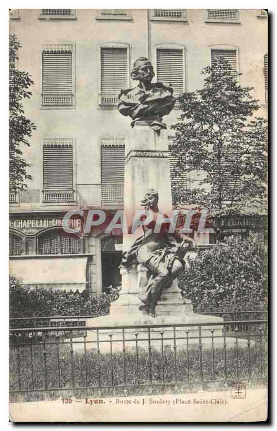 CPA Lyon Buste de J Soulary Place Saint Clair 