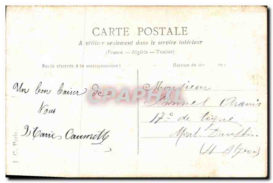 CPA A Verse Providentielle Femme — Rückseite