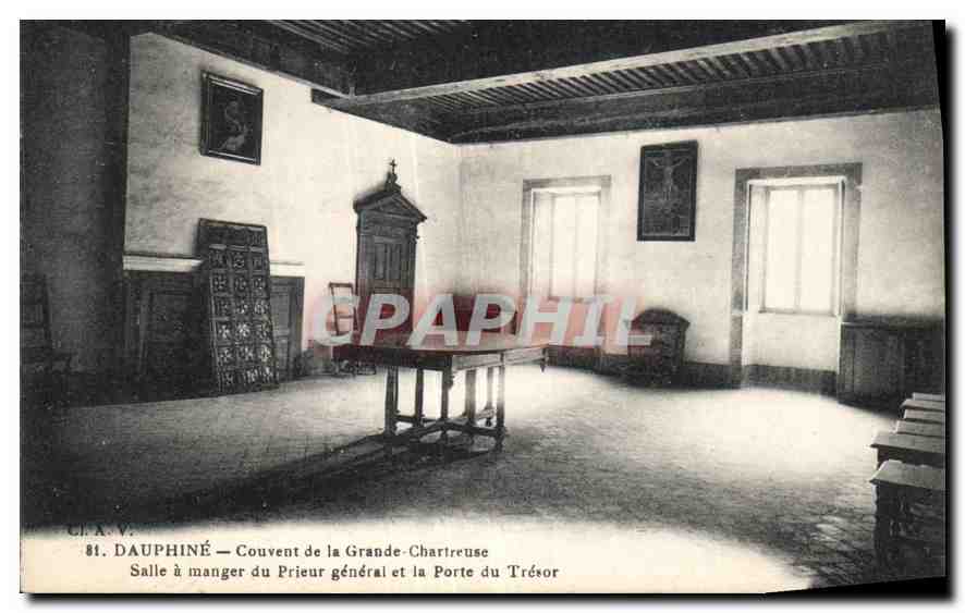 Dauphiné — Konvent von Grande-Chartreuse — Speisesaal des Generalkapitans und Tor zum Schatz