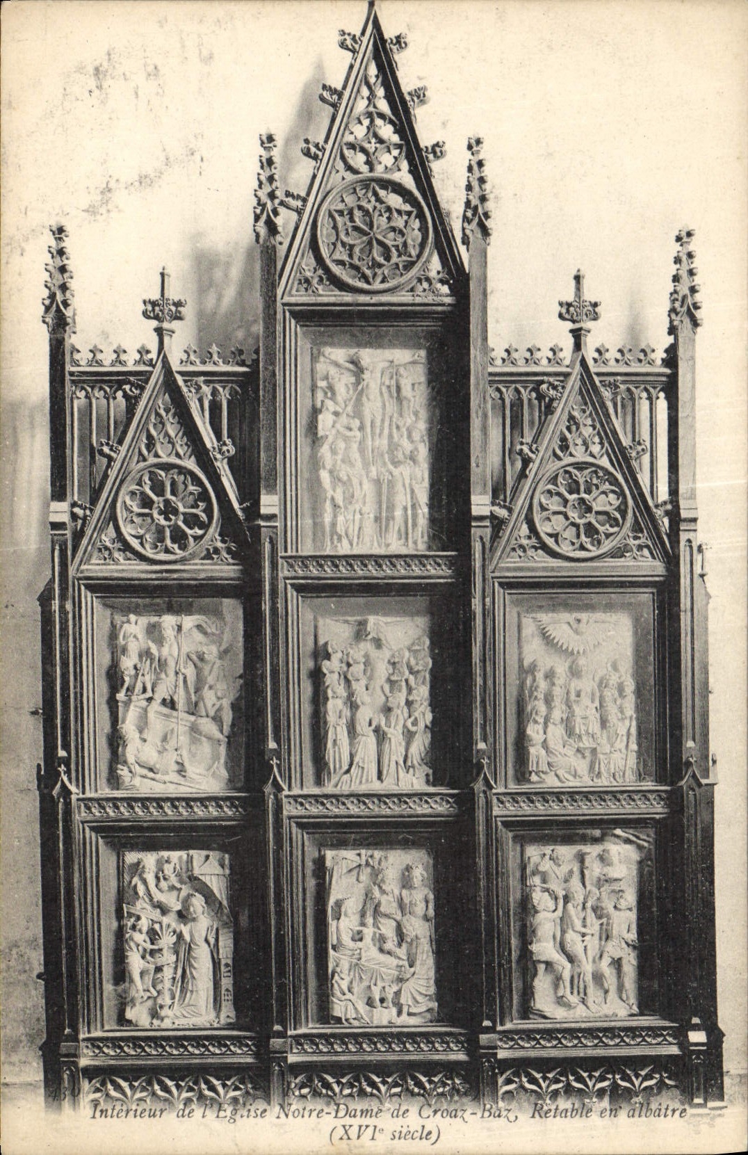 CPA Interieur de l'Eglise Notre Dame de Croaz Baz 