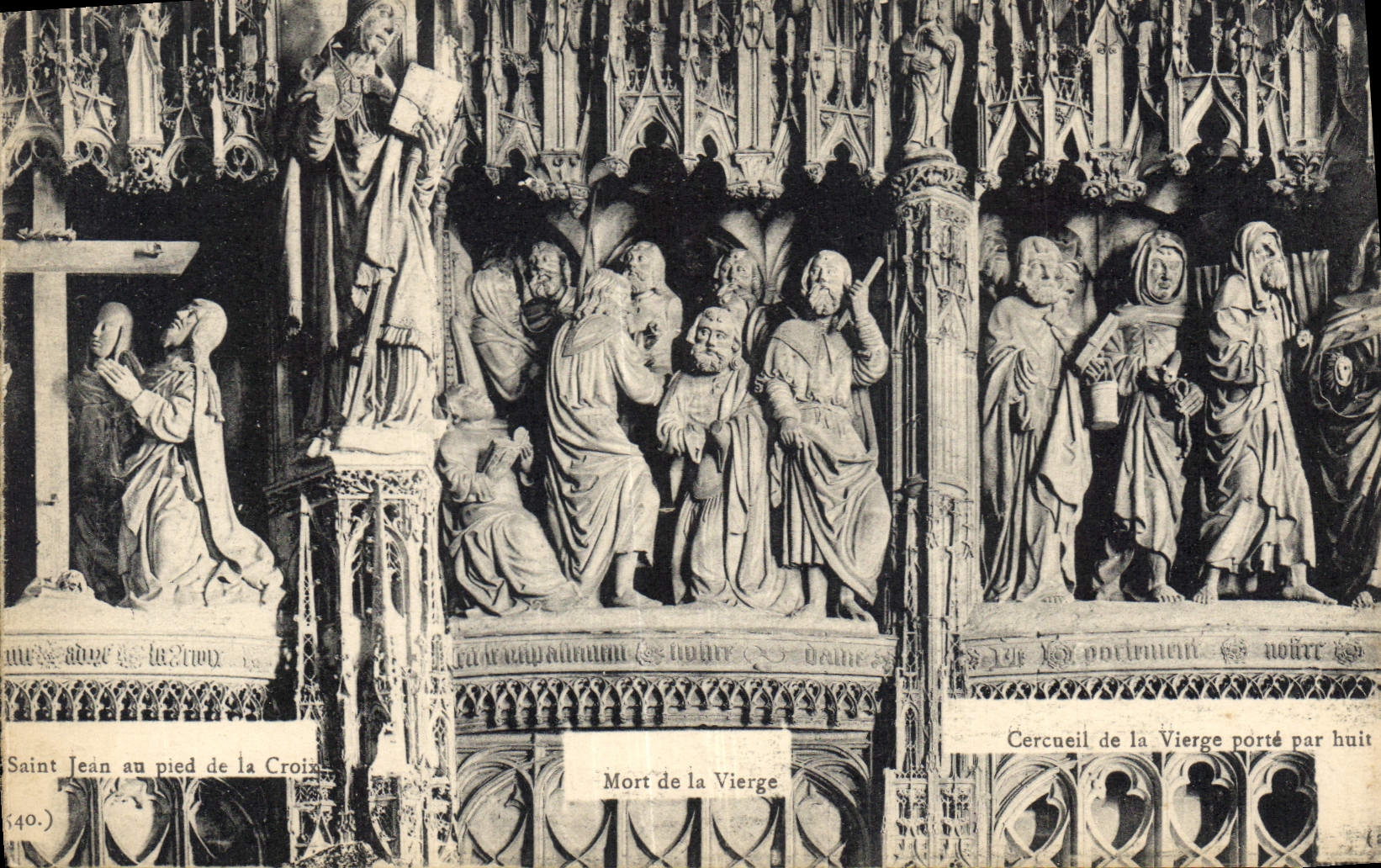 CPA Saint Jeane au pied de la Croix Mort de la Vierge Cereneil de la Vierge porte par huit 