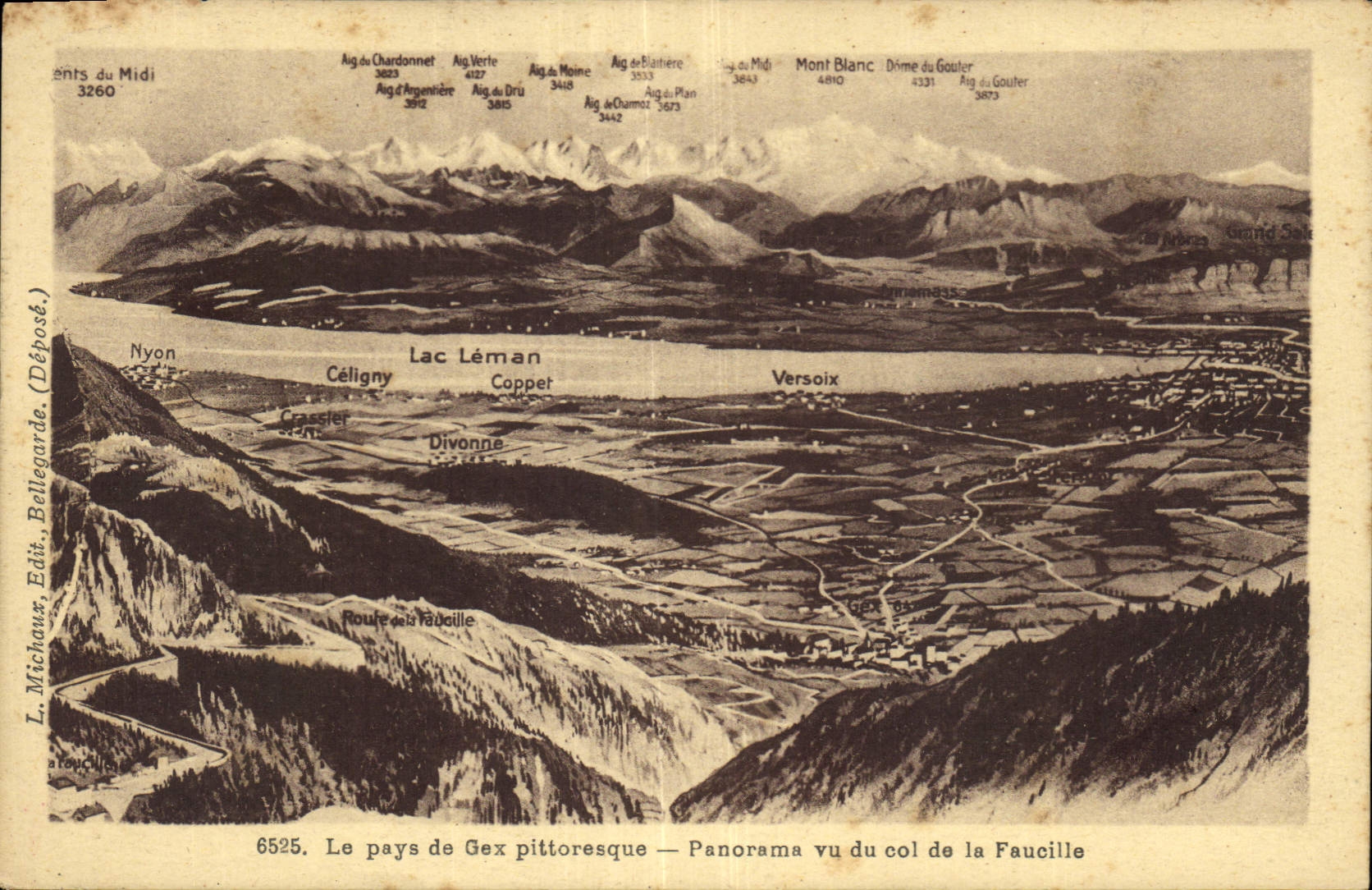 CPA Le pays de Gex pittoresque Panorama vu du col de la Faucille 