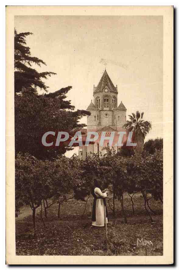 CPA Ile Saint Honorat Abside de 'Eglise abbatiale vue exterieure 