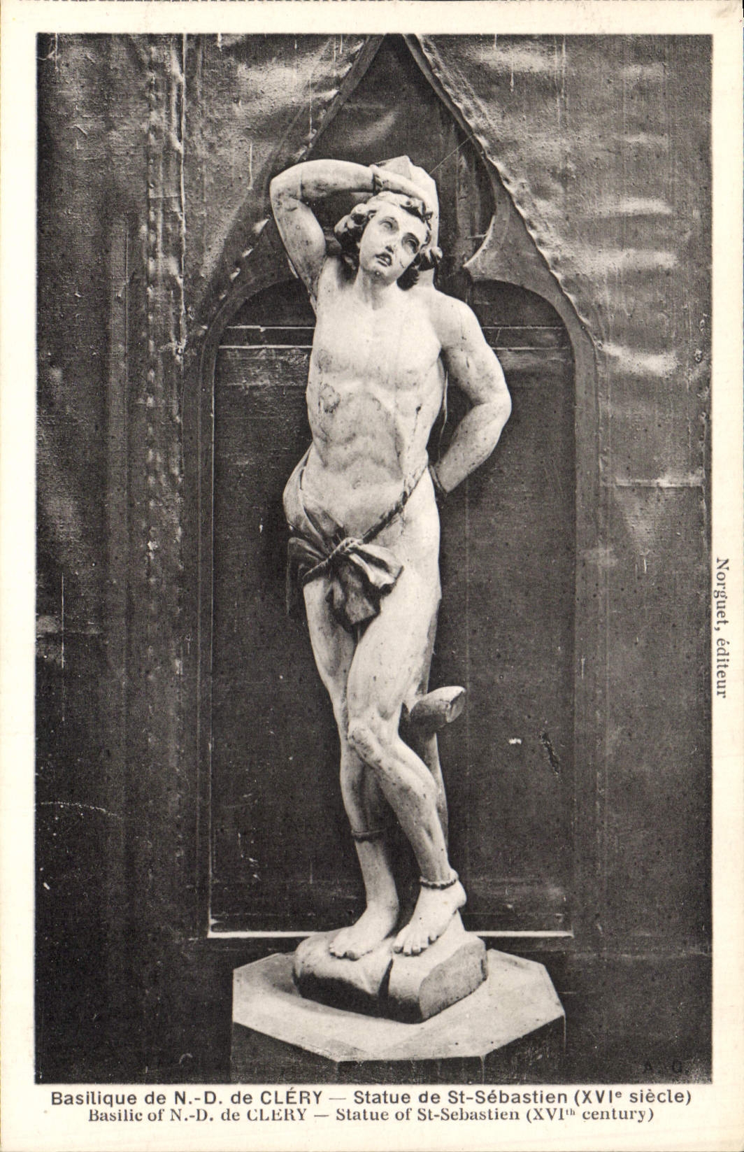 CPA Basilique de ND de Clery Statue de St Sebastien 